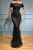 Fabulous Black Strapless Off the Shoulder Prom Dress-misshow.com