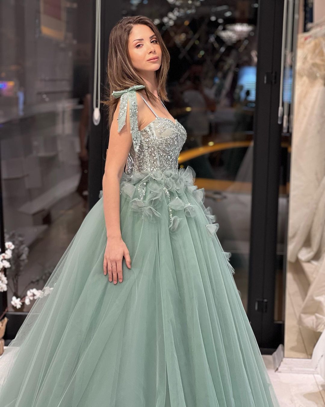 Fabulous Floor Length Sweetheart Sleeveless A-Line Tulle Wedding Dress with Sequins-misshow.com