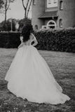 Fabulous Off-the-shoulder Sleeveless A-Line Tulle Wedding Dresses with Appliques-misshow.com