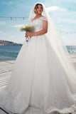 Fashion A-line Off-the-shoulder Wedding Dresses With Lace-misshow.com