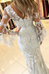 Fashion Evening Dresses Long Lace With Sleeves Floor-Length Evening Wear Prom Evening Dresses-misshow.com
