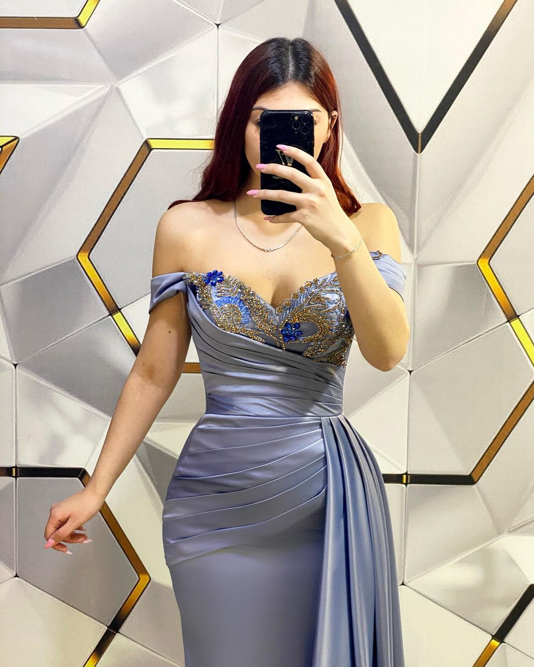 Fashion Long Mermaid Off-the-shoulder Sequined Prom Dress With Ruffles-misshow.com