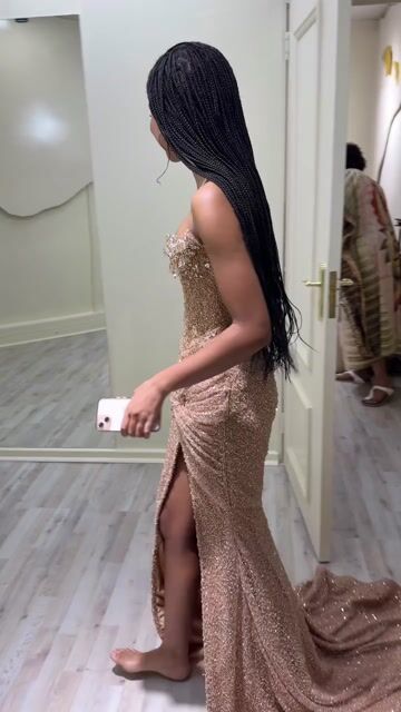 Strapless Sleeveless Long Mermaid Formal Dress With Sequins Split