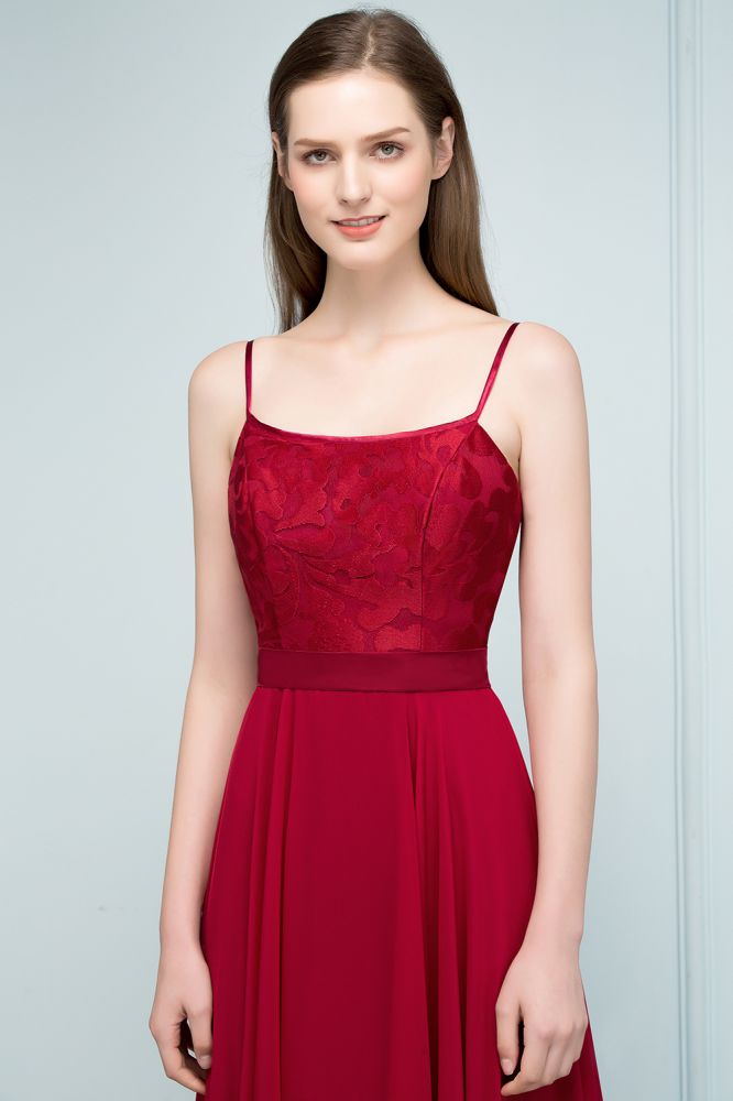 Looking for Prom Dresses,Evening Dresses in 30D Chiffon,Lace, A-line style, and Gorgeous Lace,Appliques work  MISSHOW has all covered on this elegant Floor Length Lace Appliques A-line Spaghetti Prom Dresses.