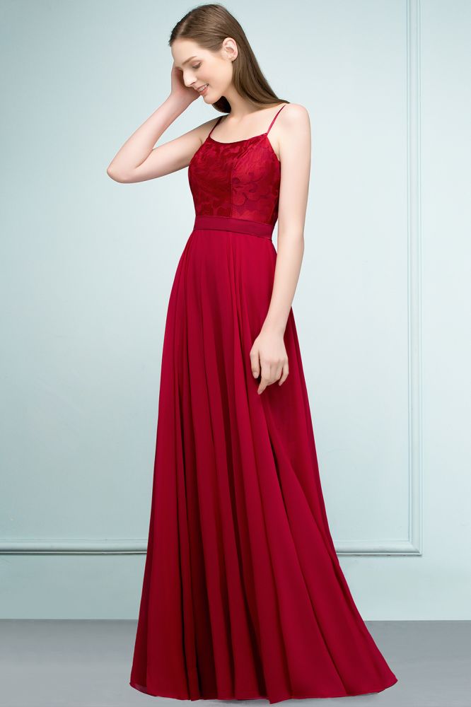 Looking for Prom Dresses,Evening Dresses in 30D Chiffon,Lace, A-line style, and Gorgeous Lace,Appliques work  MISSHOW has all covered on this elegant Floor Length Lace Appliques A-line Spaghetti Prom Dresses.