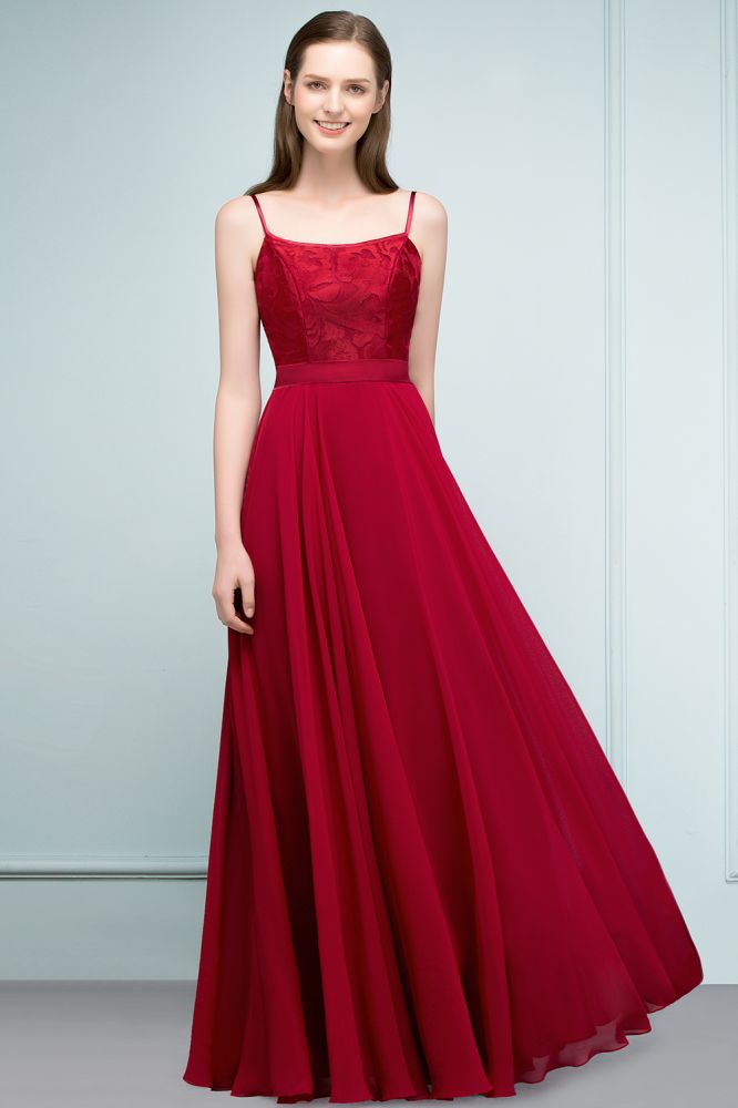 Looking for Prom Dresses,Evening Dresses in 30D Chiffon,Lace, A-line style, and Gorgeous Lace,Appliques work  MISSHOW has all covered on this elegant Floor Length Lace Appliques A-line Spaghetti Prom Dresses.