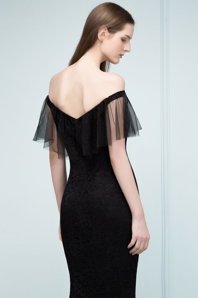 MISSHOW offers Floor Length Off-shoulder Mermaid Lace Tulle Prom Dresses at a cheap price from Black, Tulle,Lace to Mermaid Floor-length hem. Stunning yet affordable Cap Sleeves Prom Dresses.