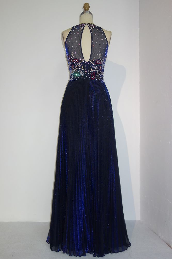 MISSHOW offers Floor Length Sequined A-line Crew Sleeveless Crystal Beading Prom Dresses at a cheap price from Royal Blue, Sequined to A-line Floor-length hem. Stunning yet affordable Sleeveless Realdressphotos.