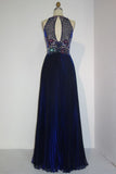 MISSHOW offers Floor Length Sequined A-line Crew Sleeveless Crystal Beading Prom Dresses at a cheap price from Royal Blue, Sequined to A-line Floor-length hem. Stunning yet affordable Sleeveless Realdressphotos.