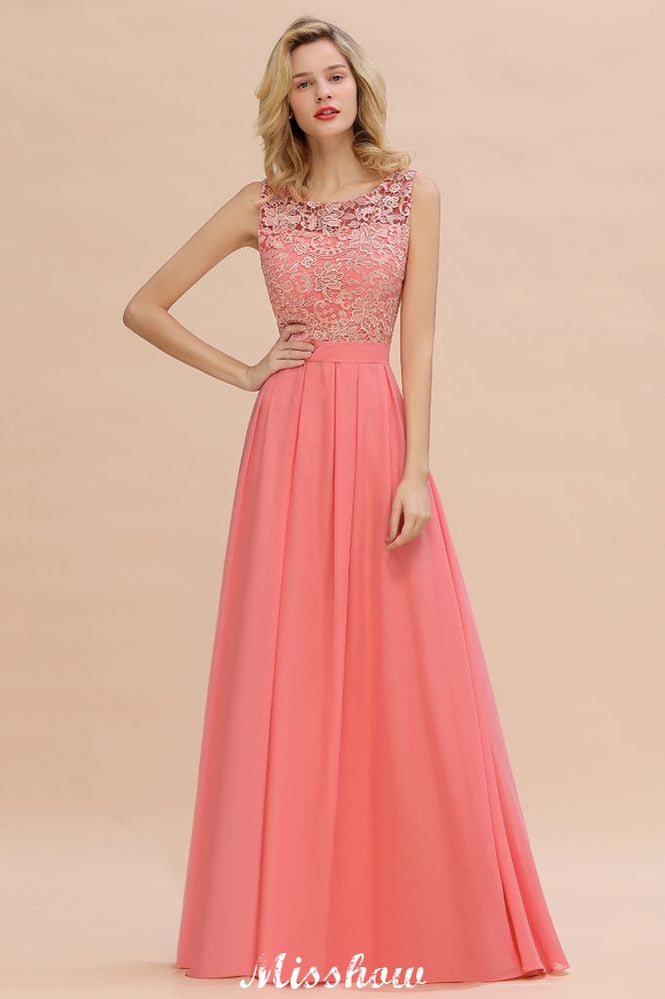 Coral lace sales bridesmaid dresses