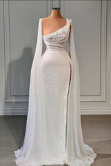 Glamorous A-line Sequined Split Wedding Dresses With Beads-misshow.com