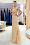 MISSHOW offers Glamorous Cap Sleeves Mermaid Golden Beading Evening Gown at a good price from Gold,Tulle to Mermaid Floor-length them. Stunning yet affordable Sleeveless Prom Dresses,Evening Dresses.