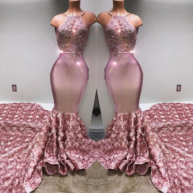 Prom dresses with roses at deals the bottom