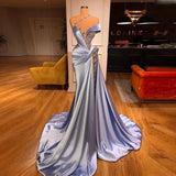 Glamorous Long Off-the-shoulder Lace Sequined Prom Dress With Slit-misshow.com
