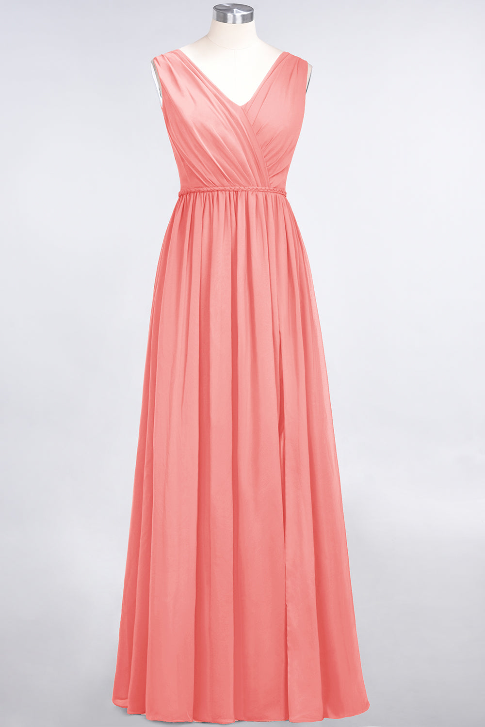 Glamorous TulleV-Neck Ruffle Burgundy Bridesmaid Dresses