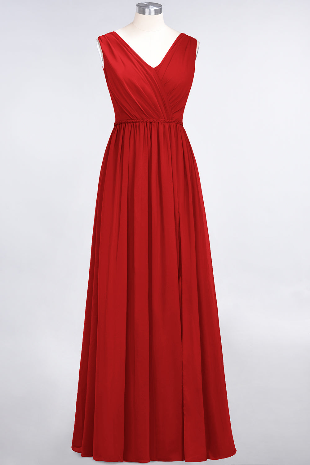Glamorous TulleV-Neck Ruffle Burgundy Bridesmaid Dresses