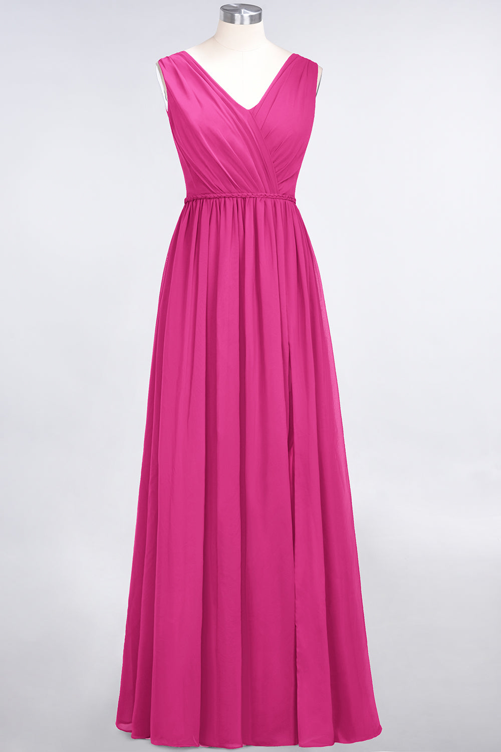 Glamorous TulleV-Neck Ruffle Burgundy Bridesmaid Dresses