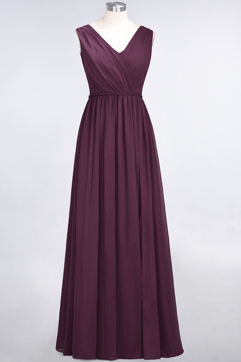 Glamorous TulleV-Neck Ruffle Burgundy Bridesmaid Dresses