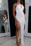 Glamorous V-neck Spaghetti Strap Sleeveless Mermaid Prom Dress-misshow.com