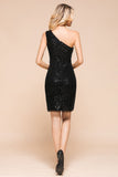 MISSHOW offers Glitter Black Sequins One Shoulder Mini Party Dress Short Cocktail Dress at a good price from Apricot,Black,Silver,Sequined to Column Mini them. Stunning yet affordable Cap Sleeves Prom Dresses,Evening Dresses.