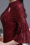 The gorgeous Glitter Half Sleeves Key hole Mermaid Party Dress Burgundy will stun every girl. The Sequined Vintage Party dress will add extra elegance to your wholesale look.