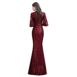 The gorgeous Glitter Half Sleeves Key hole Mermaid Party Dress Burgundy will stun every girl. The Sequined Vintage Party dress will add extra elegance to your wholesale look.