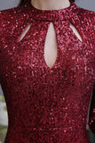 The gorgeous Glitter Half Sleeves Key hole Mermaid Party Dress Burgundy will stun every girl. The Sequined Vintage Party dress will add extra elegance to your wholesale look.