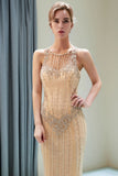 MISSHOW offers Glitter Sleeveless Beading Golden Evening Dress Crew Neck Mermaid Party Gown at a good price from Gold,Tulle to Mermaid Floor-length them. Stunning yet affordable Sleeveless Prom Dresses,Evening Dresses.