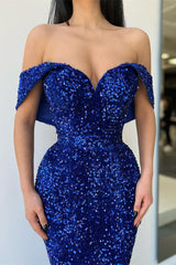 Glittering Sequins Sweetheart Off-the-shoulder Mermaid Prom Dresses