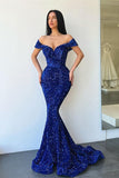 Glittering Sequins Sweetheart Off-the-shoulder Mermaid Prom Dresses