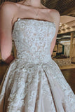 Gorgeous A-Line Lace Appliques Sleeveless Wedding Dresses-misshow.com