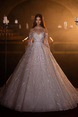 Gorgeous A-line Long Sleeves Wedding Dress With Lace-misshow.com