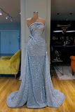 Gorgeous A-line Sleeveless Sequined Prom Dress With Ruffles