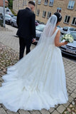 Gorgeous A-line Sleeveless Wedding Dresses With Lace-misshow.com