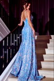 Gorgeous A-line Spaghetti Straps Split Sequined Prom Dress-misshow.com