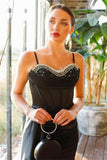 Gorgeous Black Mermaid Straps Sequined Prom Dress With Slit-misshow.com