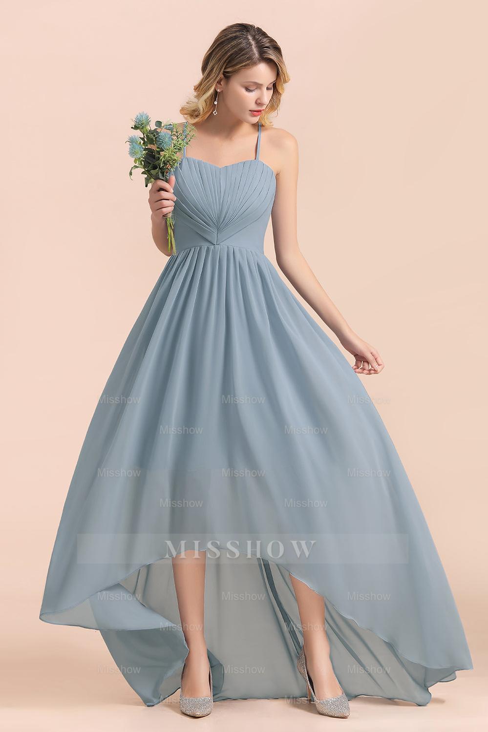 Gorgeous Hi-Lo Heart-Shaped Ruffle Bridesmaid Dresses with Spaghetti Straps Gorgeous Hi-Lo Heart-Shaped Ruffle Bridesmaid Dresses with Spaghetti Straps