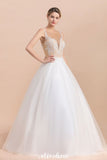 MISSHOW offers Gorgeous Illusion Neck Button Sleeveless White Ball Gown Wedding Dress at a good price from White,Ivory,Champagne,Tulle to A-line Floor-length them. Stunning yet affordable Sleeveless .