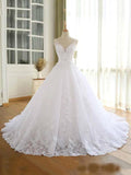 Gorgeous Lace Beaded Wedding Dress New Arrival V-Neck Straps Long Princess Wedding Party Bridal Dress