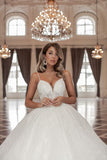 Gorgeous Long A-line V-neck Sleeveless Princess Wedding Dresses With Lace-misshow.com