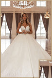 Gorgeous Long A-line V-neck Sleeveless Princess Wedding Dresses With Lace