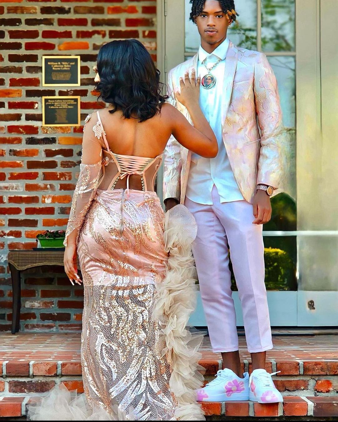 Gorgeous Long Mermaid Pink One Shoulder Long Sleeve Prom Dress With Slit-misshow.com