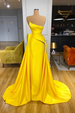Gorgeous Long Yellow A-line Sequined Sleeveless Prom Dress-misshow.com