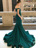 Gorgeous Mermaid Sleeveless Off-the-Shoulder Ruffles Sequins Prom Dresses