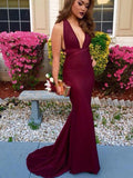 Gorgeous Mermaid V-Neck Sleeveless Spandex Prom Dresses