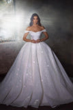 Gorgeous Princess A-line Off-the-shoulder Wedding Dresses With glitter-misshow.com