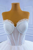 Gorgeous Princess Long White A-line Sleeveless Wedding Dresses-misshow.com