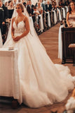Gorgeous Princess V-neck A-line Wedding Dress With Lace-misshow.com