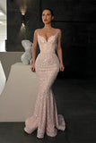Gorgeous Sleeveless Sequined Mermaid Prom Dress With Glitter-misshow.com