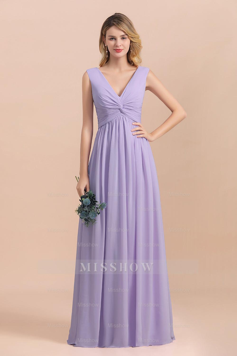 Gorgeous V-Neck Ruffle Lilac Chiffon Affordable Bridesmaid Dresses wit – misshow.com Gorgeous V-Neck Ruffle Lilac Chiffon Affordable Bridesmaid Dresses wit – misshow.com